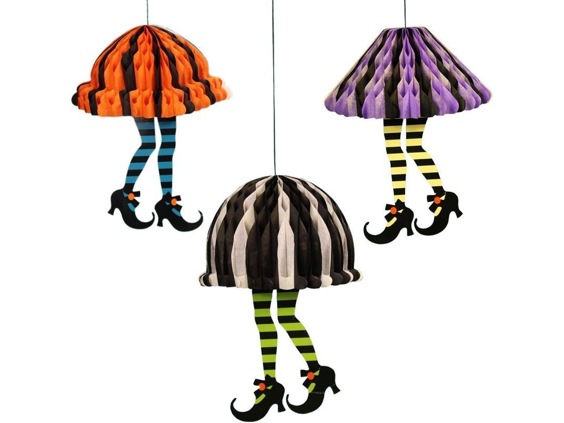 Adornos de ropa de Halloween Falda Zapatos altos Papel de panal Decoración del hogar Envuelto
