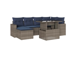 Maison Exclusive - Conjunto De Sofá De Jardín De 7 Piezas Con Cojines, Poliratán Gris