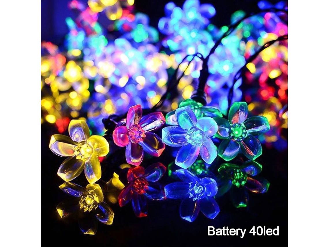 Lámpara LED impermeable con forma de flor de cerezo y batería