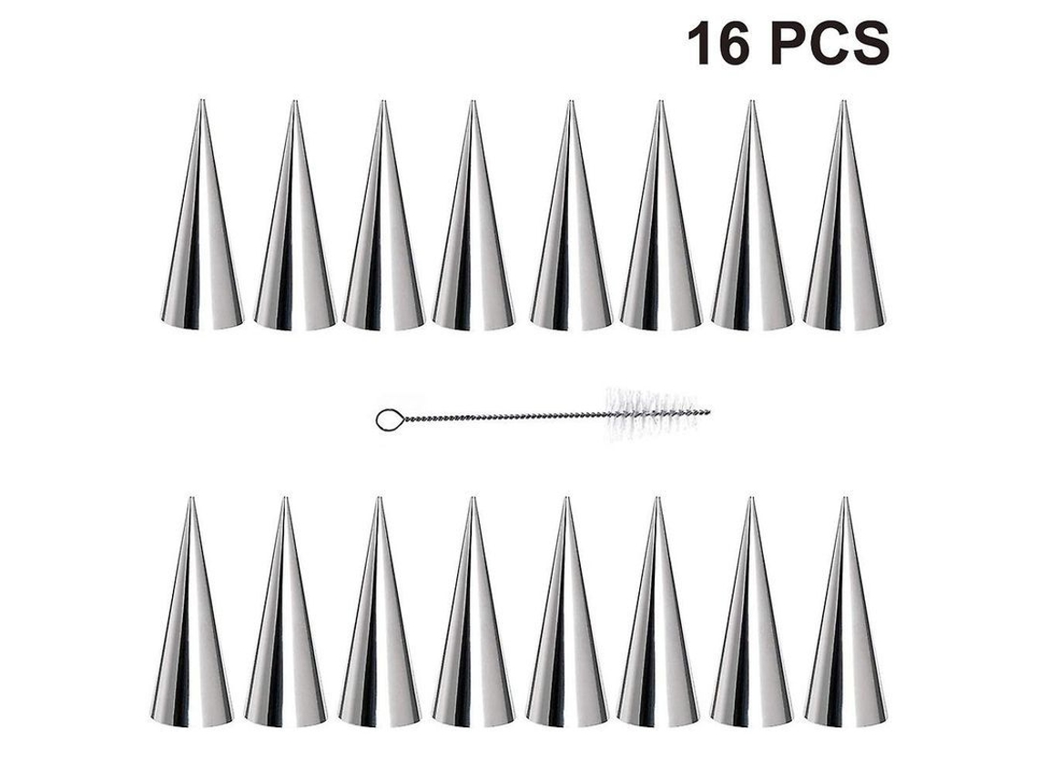 Molde para churros (sin marca), antiadherente, de acero inoxidable, 14 cm, paquete de 16 unidades.