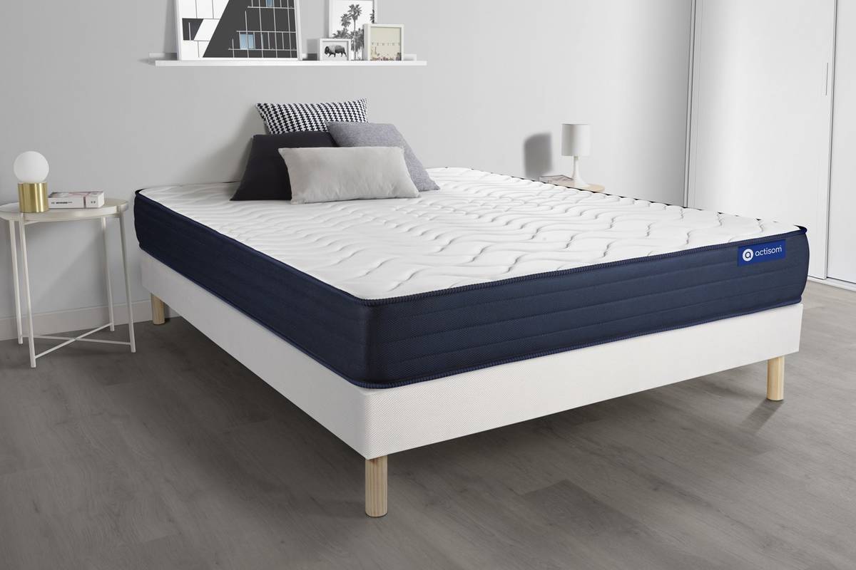 Conjunto de Somier Blanco + Colchón ACTISOM Actilatex Life (150x200 cm - Látex)
