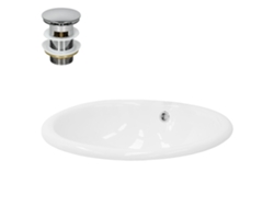 Lavabo ML-DESIGN Incl. Desagüe Sin Rebosadero 69x46x13 cm Cerámica Blanca