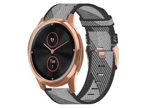 Correa para reloj Garminmove Luxe de nailon gris de 20 mm VENISYMLIS