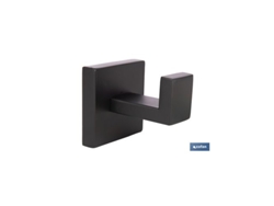 Percha de acero negro mate con diseño cuadrado Gama Faial 5,5 x 6 x 5,5 cm Cofan