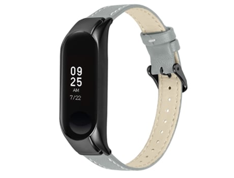 Correa de piel auténtica para Xiaomi Mi Band 7 - canoso