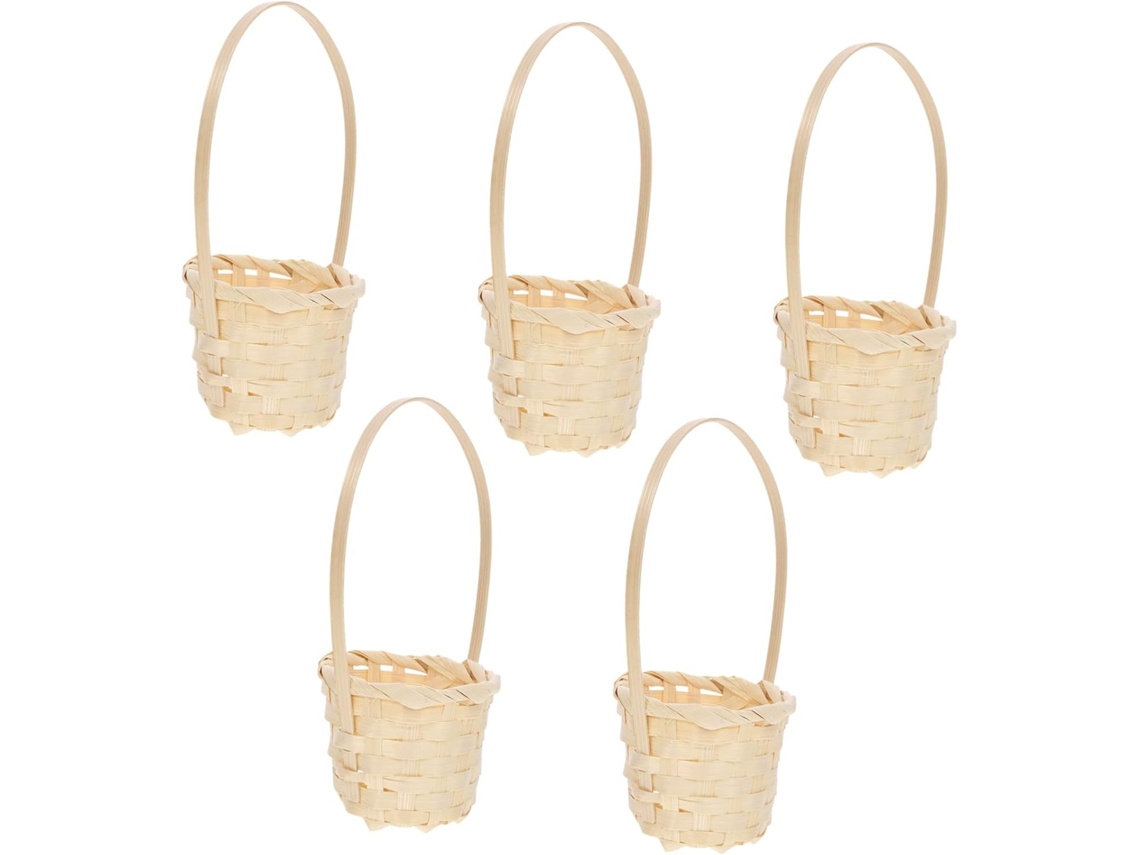 Juego De 5 Cestas De Plástico Para Niños Con Mini Asas Para Fiestas.