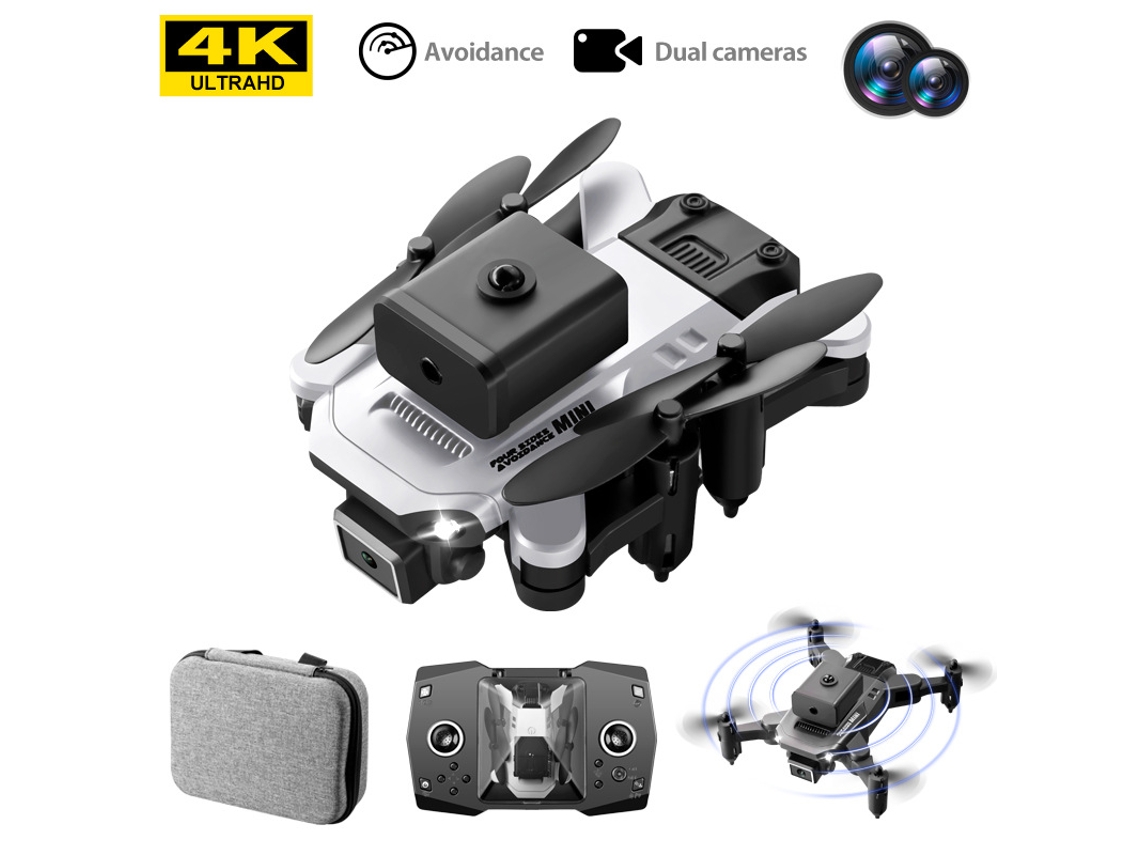 Mini Drone Ky912 para evitar obstáculos (4K - Duración de la batería: 12 min - Blanco) YIZHOOD