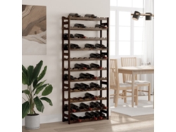 Bodega para 77 botellas de madera maciza de pino negro DKD HOME DECOR