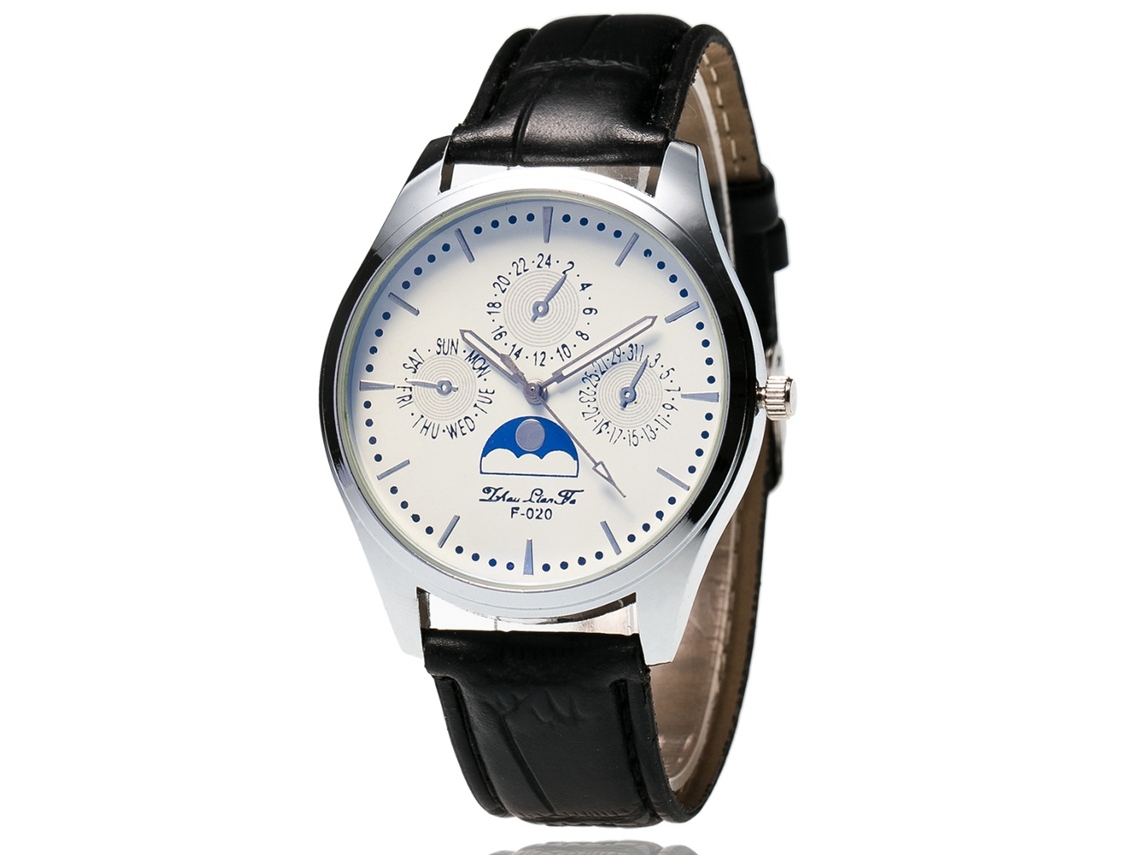 Reloj De Pulsera Unisex De Aleación Con Dial Redondo Analógico De Cuarzo Zhoulianfa (negro)