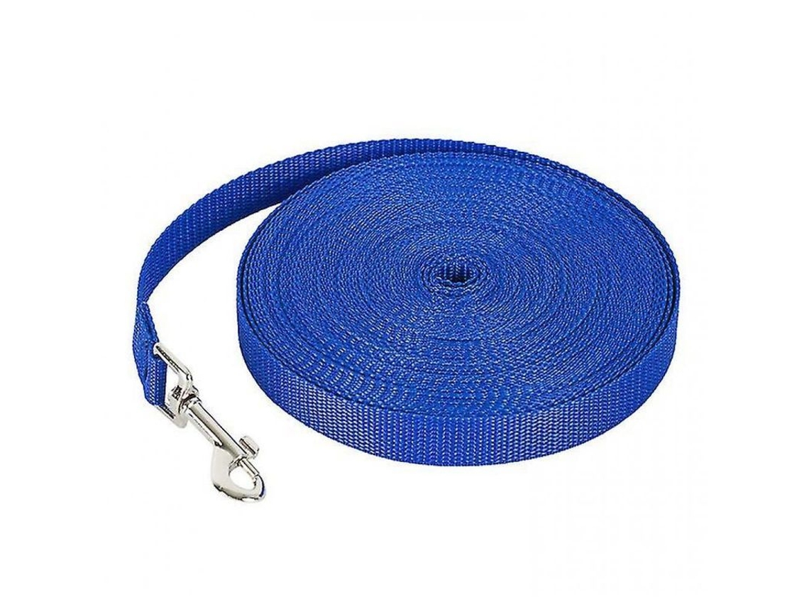 Correa de nailon para perros con gancho de zinc, 50 m de ancho, para perros grandes, para exteriores, 20 m x 2 cm, azul