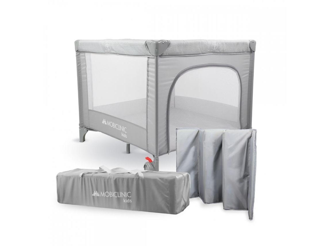 Parque De Juegos Y Cuna Mobiclinic Plegable Portátil Bolsa De Transporte Ruedas Con Freno Gris Sleepland