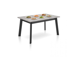 Mesa de comedor Naira 140 Cemento Negro 141 x 74 x 90 cm
