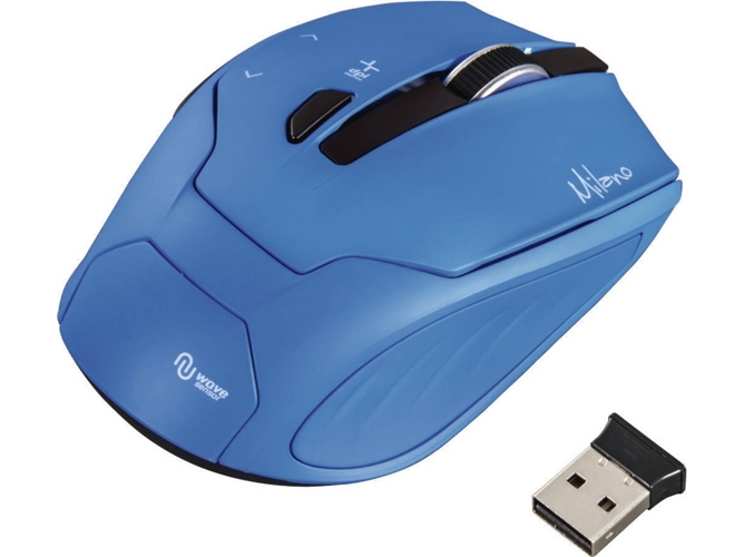 Ratón HAMA Milano (Inalámbrico - Óptico - 2400 dpi - Azul)