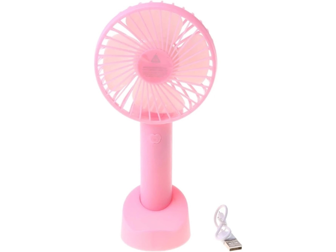 Ventilador De Escritorio Usb Mini Portátil Recargable Funciona Con Pilas Refresca El Base 3 Modos