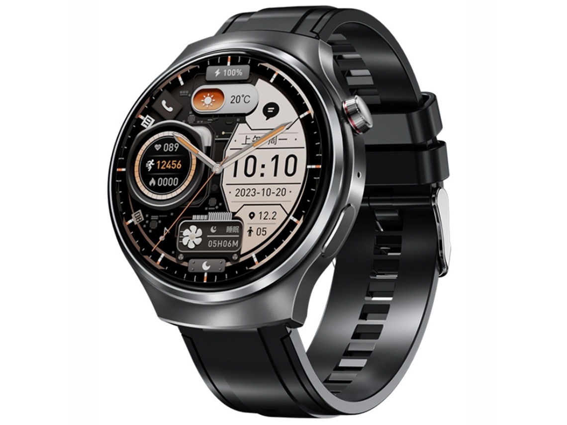Reloj Inteligente con Pantalla Curva Oxígeno en Sangre Monitoreo de Presión Arterial y Monitoreo de Salud Negro YEMAESRE
