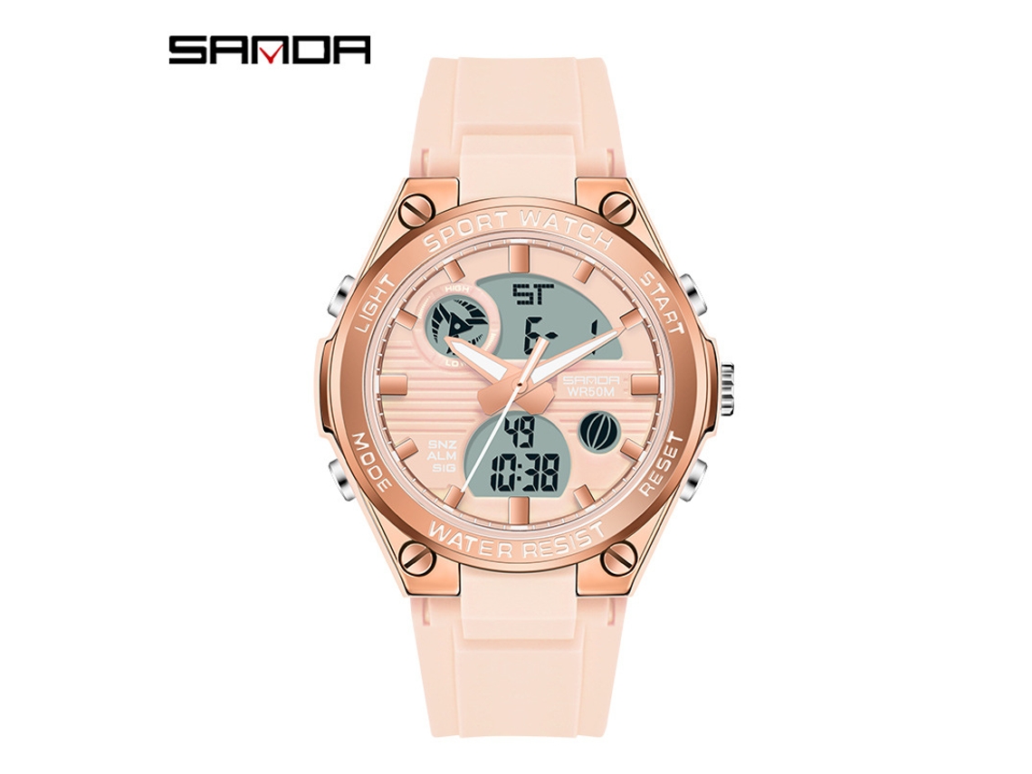 Reloj deportivo luminoso MDUG, resistente al agua, estilo Harajuku (azul niebla para mujer)