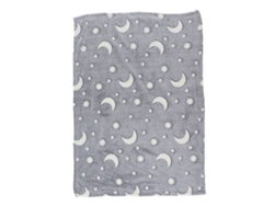 Manta luminosa de 1,52 x 1 m, poliéster de doble cara, para niños, manta para dormitorio con aire acondicionado, gris.