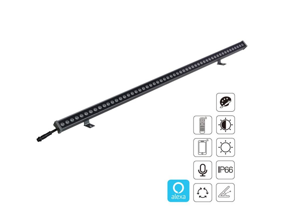 Proyector Led Lineal 24W Rgb+Cct Dc24V Rf Alexa Sinc. 1M Rgb + Dual Regulable LEDBOX