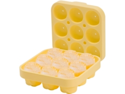 Molde de silicona JEIIBRZUI en forma de rosa con 9 cavidades color amarillo