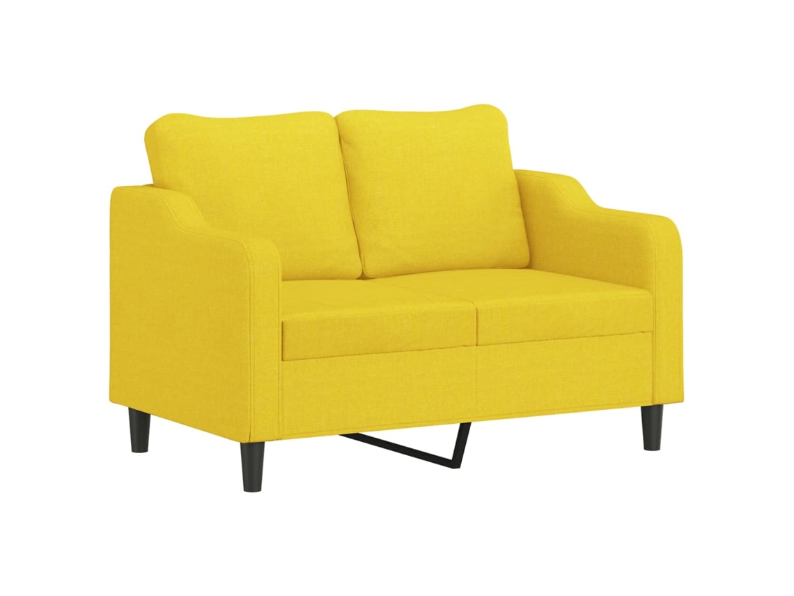 Juego De Sofás Con Cojines 3 Piezas Tela Amarillo Claro