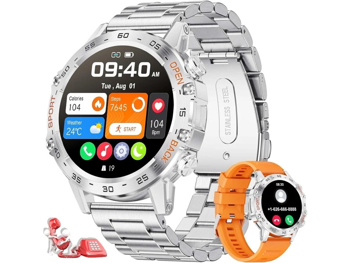 Reloj inteligente para hombre con llamadas Bluetooth, pantalla táctil HD de 1,39 pulgadas, resistente al agua hasta 5 ATM, monitor de presión arterial Yizhood