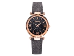 Reloj De Pulsera De Cuarzo Para Mujer Con Esfera De Cielo Estrellado Y Correa De Pu Gris.