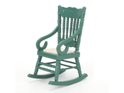 Silla de madera verde oscuro 2026, miniatura a escala 1/12, móvil de simulación, juguete para casa de muñecas