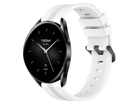 Correa de reloj inteligente para Xiaomi Watch S2 42 mm 22 mm Correa de reloj de rayas cóncavas de silicona (blanco)