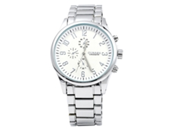 Reloj De Pulsera De Negocios Para Hombre, Acero Inoxidable, Cuarzo, Blanco.
