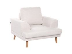 Poltrona Beliani Kildal De Tecido Creme 114x96x90