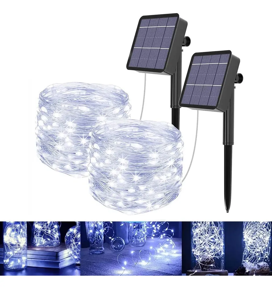Nueva tira decorativa de LED, luces navideñas LED, energía solar.