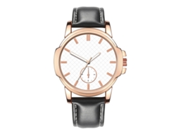 Reloj De Pulsera De Aleación De Metal Para Hombre, Elegante, Con Esfera Redonda Sencilla Y Movimiento De Cuarzo, En Blanco Y Negro.