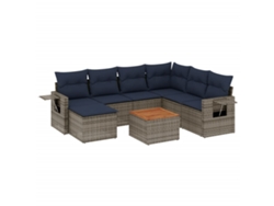 Maison Exclusive - Conjunto De Sofá De Jardín De 8 Piezas Con Cojines, Poliratán Gris