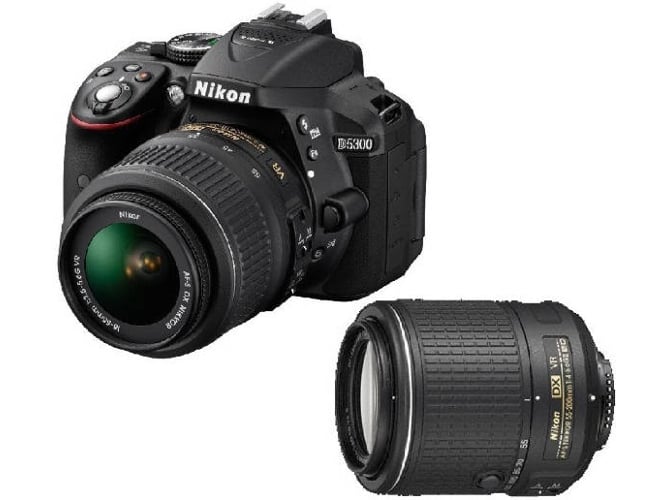 Kit Cámara Réflex NIKON D5300 + 18-55mm VR II + 55-200mm VR II (Negro - 24.2 MP - Sensor: DX - ISO: 100 a 25600)
