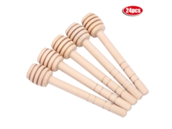 24 Cucharas De Madera Para Miel De 10 Cm, Dispensador De Jarabe Con Gotero, Utensilio De Cocina Para Melaza.