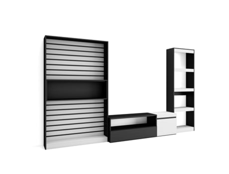 Muebles de Salón para TV 320x186x35cm Mueble Televisión Blanco y negro
