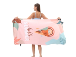 Toalla de playa de microfibra a rayas Yuysan, de alta absorción y secado rápido, 160 x 80 cm, modelo B1, color rosa.