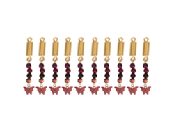 10pcs Colgantes De Pelo Diy Mariposa Amarilla De Metal Perlas Resorte Para Trenzas Accesorios De Pelo