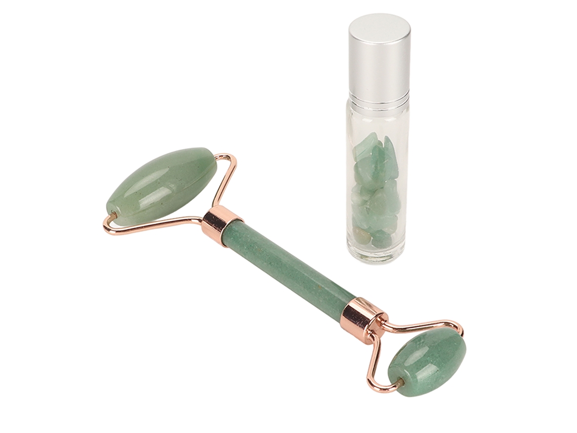 Rodillo facial de jade Sunflare para eliminar líneas de expresión y drenaje linfático