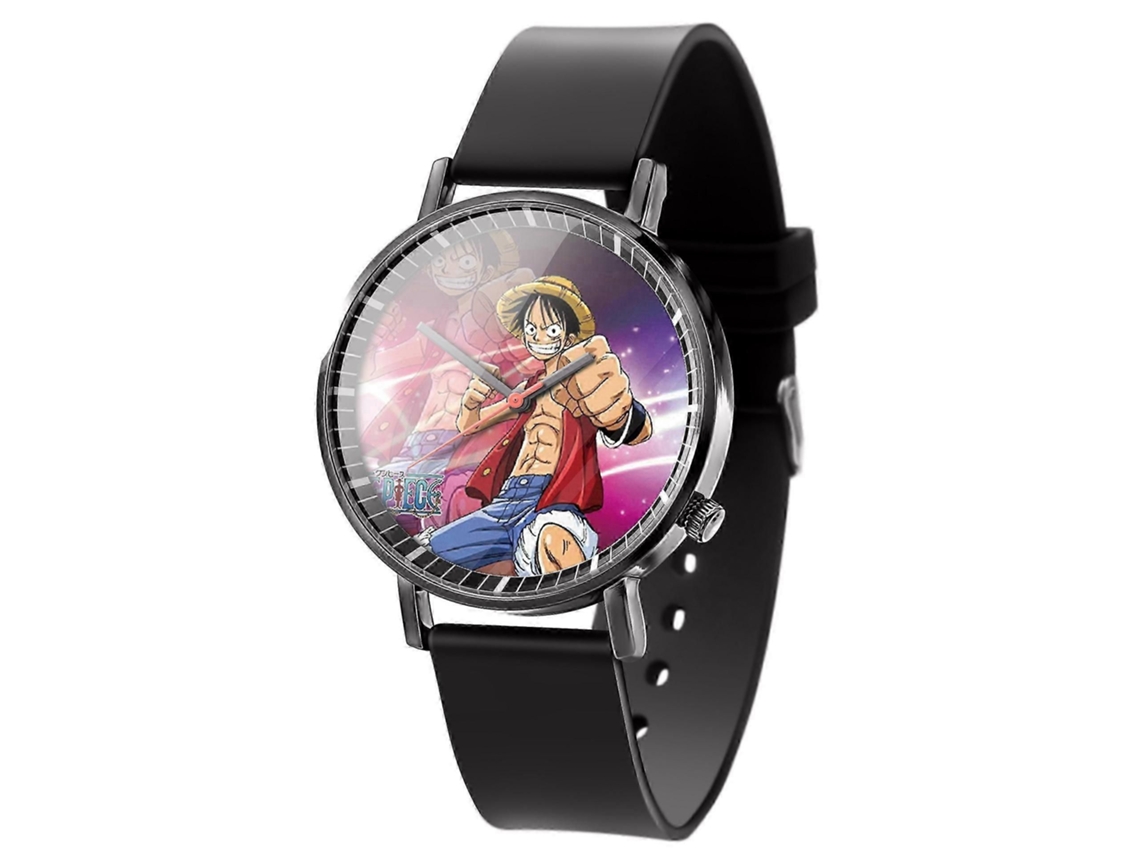 Reloj infantil de Luffy de One Piece, figura de acción de anime, puño de fuego de Ace, reloj analógico de cuarzo para niños y niñas, regalo ideal.