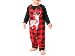 Kkpm - Pijamas coordinados para toda la familia, adultos, niños, bebés, Navidad, estampado de ciervos, manga larga, bebé de 9 a 12 meses