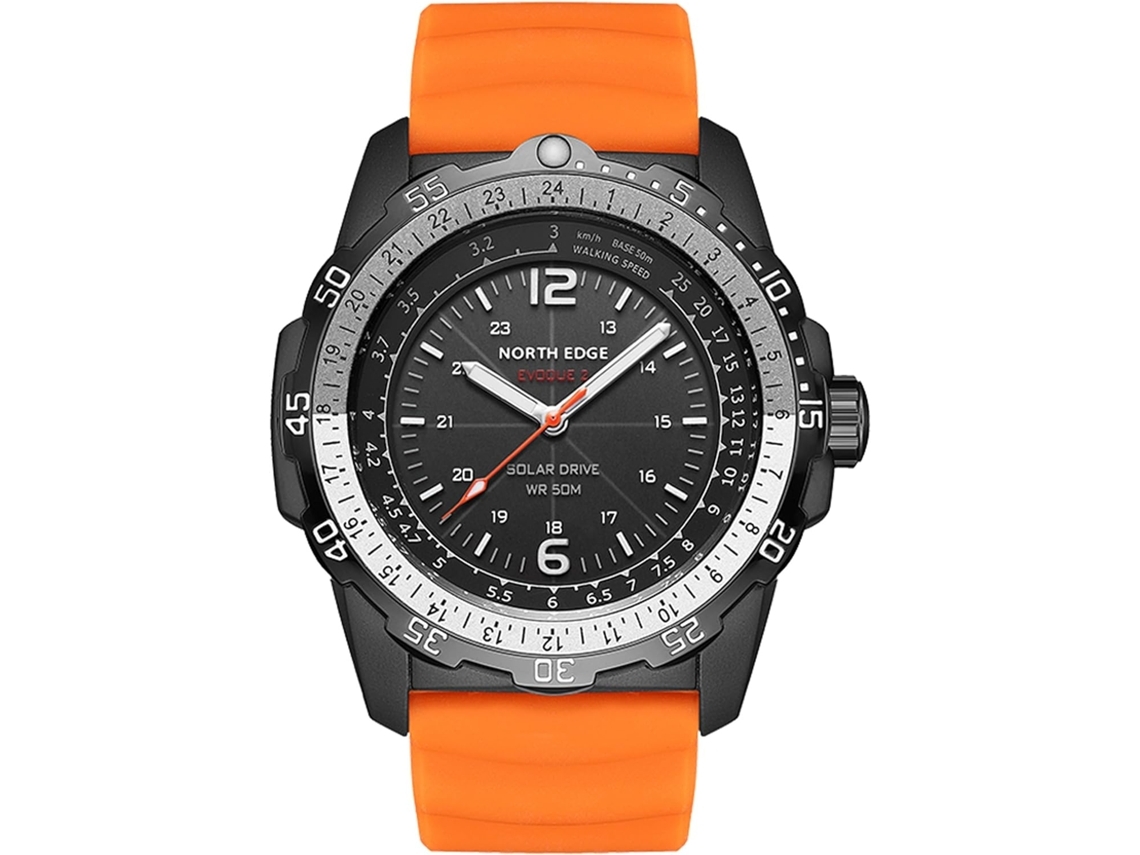 Relojes con energía solar para hombres Reloj de pulsera LED de buceo resistente al agua hasta 5 atm para maratón Supervivencia Natación YEMAESRE