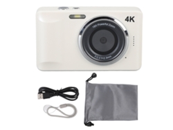 Cámara Digital Compacta 4k 64mp Con Enfoque Automático, 18x Zoom, Pantalla 2.8 Pulgadas, Ideal Para Viajes, Blanca