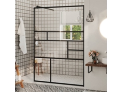 Mampara Ducha Accesible Vidrio Esg Transparente Negro 115x195cm