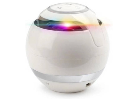 Mini altavoz inalámbrico portátil Bluetooth altavoz subwoofer estéreo recargable con luz LED blanco BISBISOUS