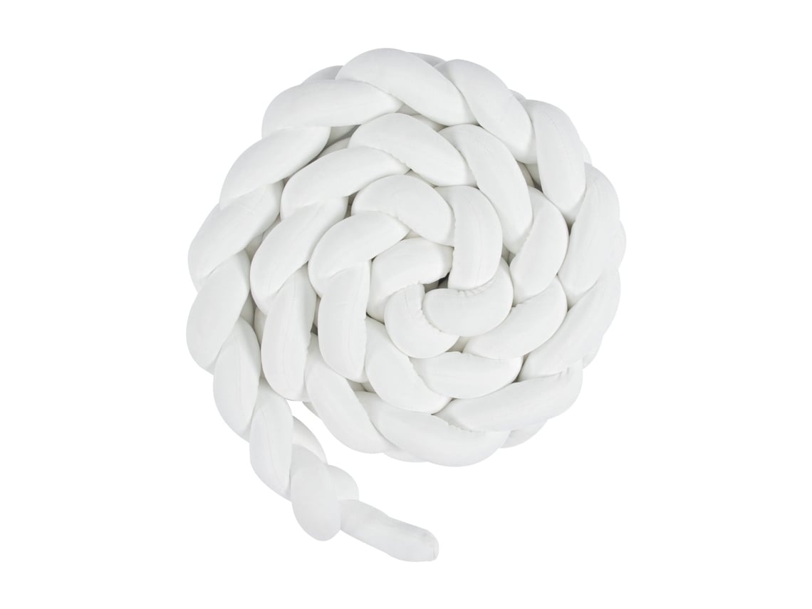 Protector de cuna de terciopelo con cojín con estampado de serpiente, blanco, 200 cm, Yunzii