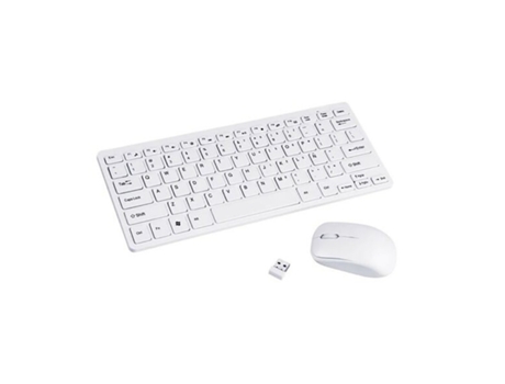 Conjunto Teclado Español + Ratón Inalámbrico SUNNING Blanco