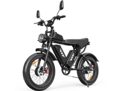 Bicicleta eléctrica Yvy C20max, 2000 W, doble motor, baterías duales de 52 V y 40 Ah, 60 km/h, neumáticos grandes negros de 20 pulgadas.