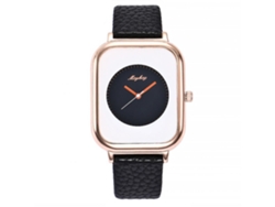 Reloj De Pulsera Informal Para Mujer De Piel Sintética Con Cristales Y Esfera Rectangular (azul)