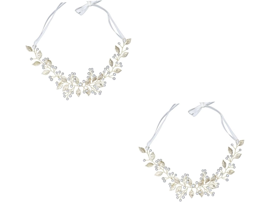 Tiara Metálica De Casamento Em Duas Peças Com Acessório De Cabelo Elegante E Confortável.